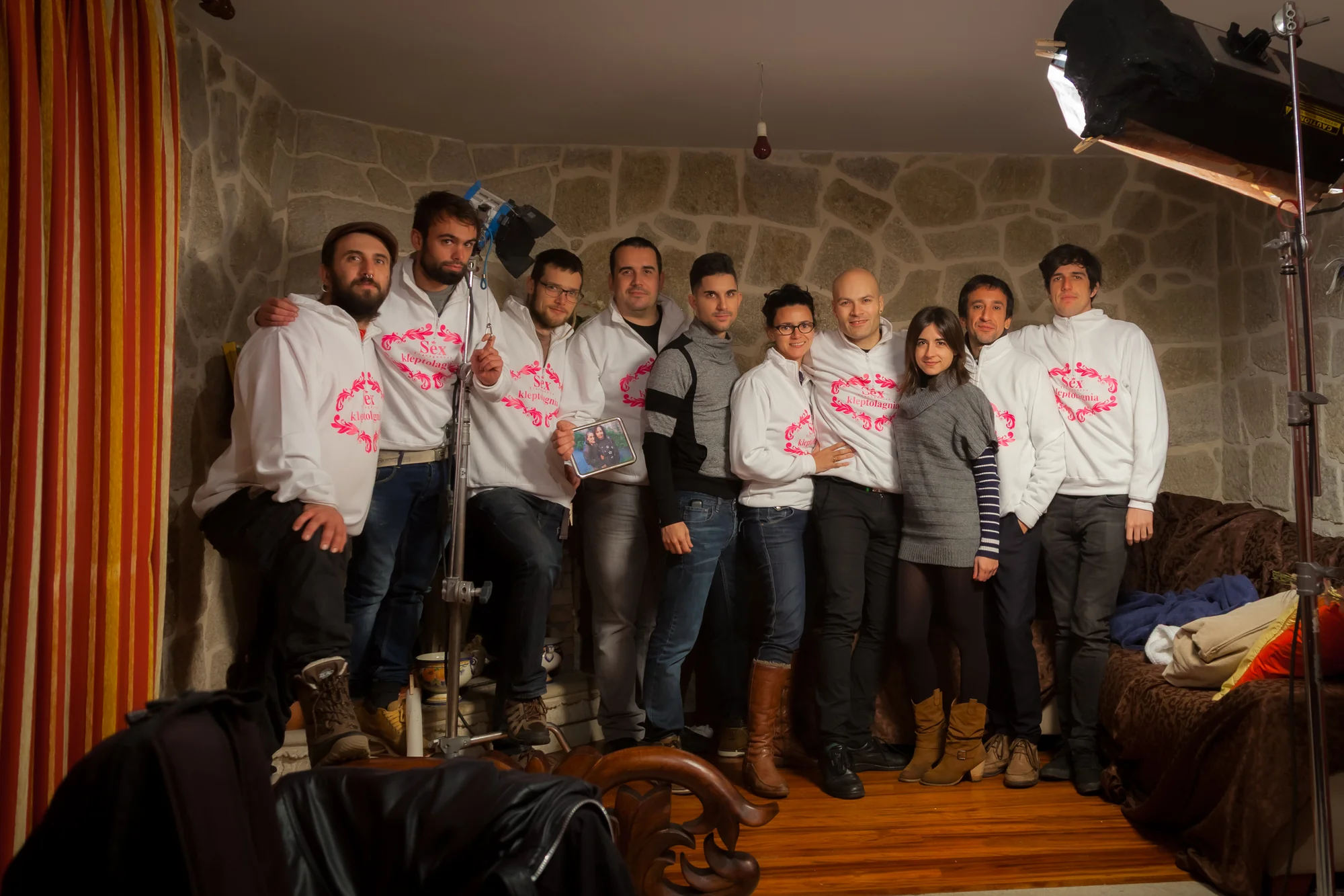 The Kleptolagnia team during filming.